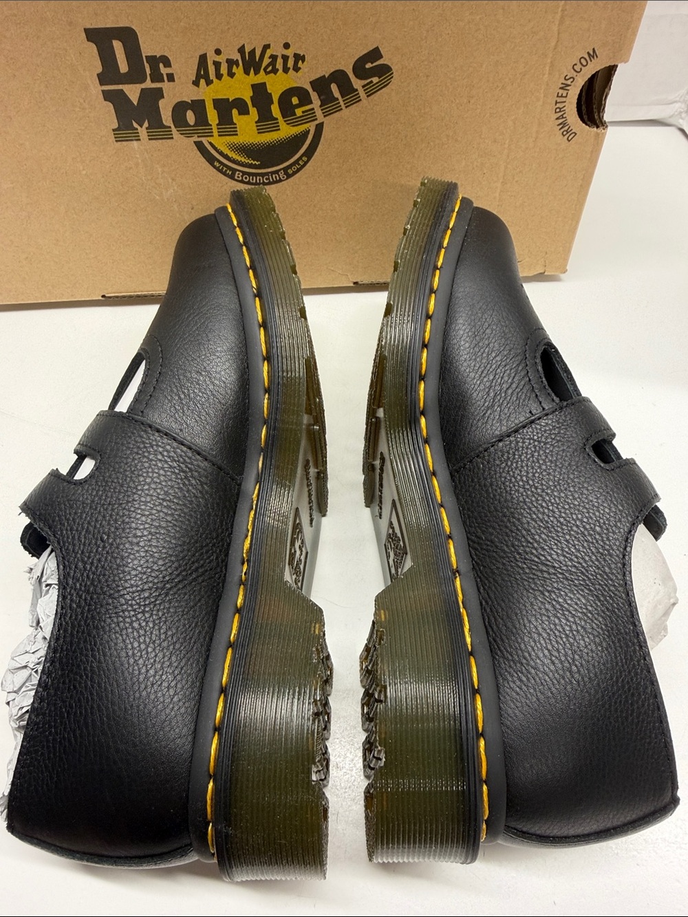Dr Martens Virginia Leather Mary Jane Shoes Brougue 8065 Black New Womens Size 7 - Picture 5 of 9